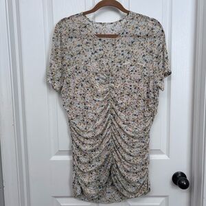Ivory Floral Ruched Top | Torrid Size 2